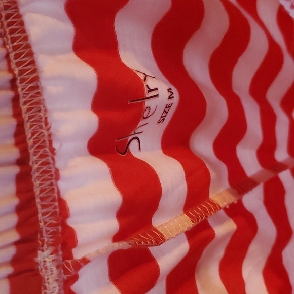 Shelry Red & White Striped Unisex 2 Piece Sz M Pagamas - Picture 6 of 14